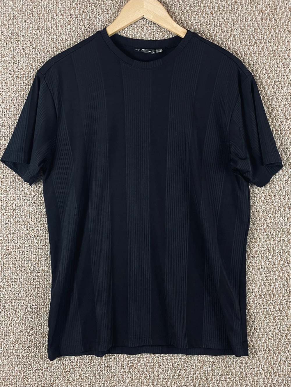 Vintage Positano Shirt Men’s Medium Black Stretch Short Sleeve Rave Club T682